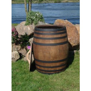 600 Liter Weinfass als Regenfass Eichenholz mit Deckel, dunkel g