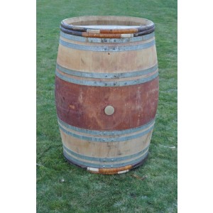 Weinfass aus Eichenholz mit Weidenholz-Ringen 225 liter